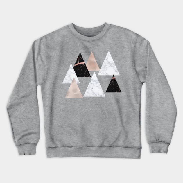 Marble geometric triangles Crewneck Sweatshirt by peggieprints